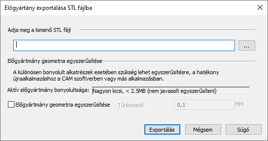 stl fájl exportálása