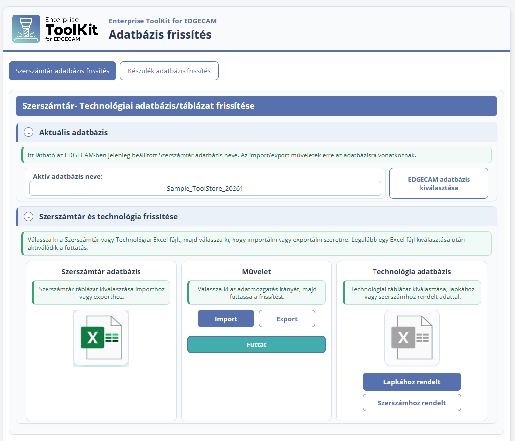 Enteprise ToolKit - Adatbázis feltöltés