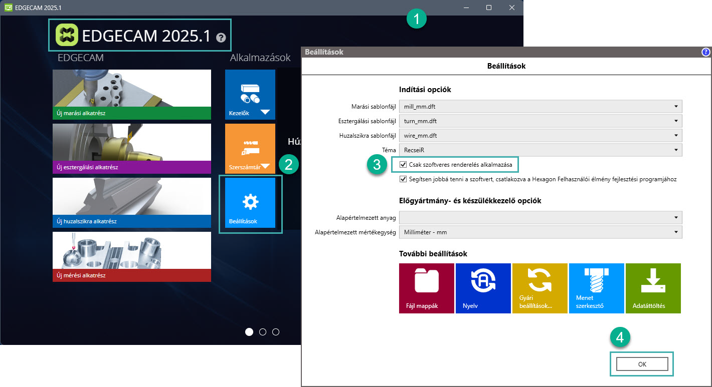 Csak szoftveres renderelés beállítása