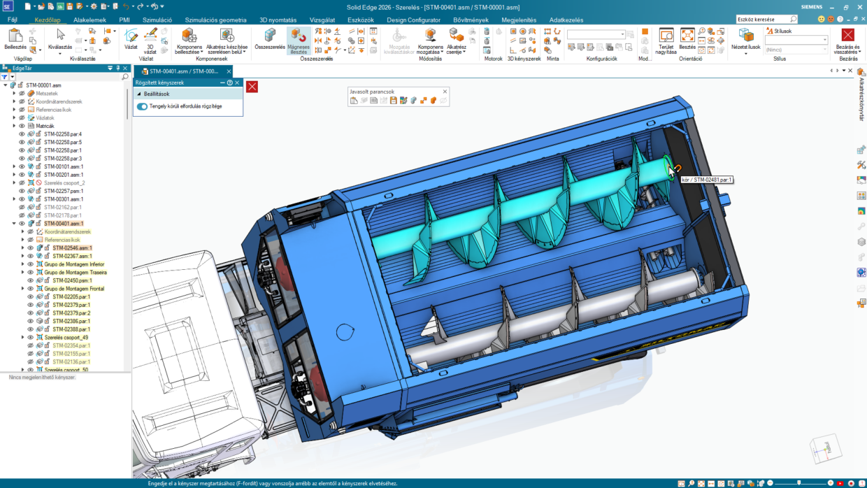 SolidEdge 2026 mágneses illesztés