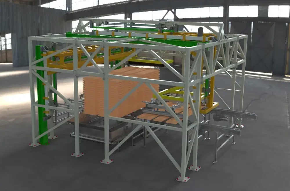 3Dben deszka máglyarakat bontó manipulátor – automatizált anyagmozgatás a csomagolásban